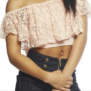 arden b lace crop top